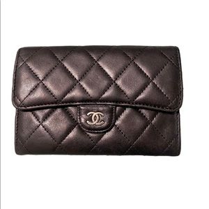 Authentic Chanel Quilted Lambskin Bifold Wallet